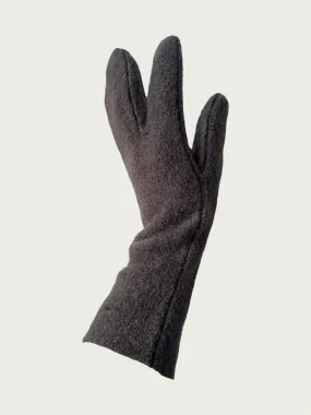 Boiled Wool Tabi Gloves In Moss Green