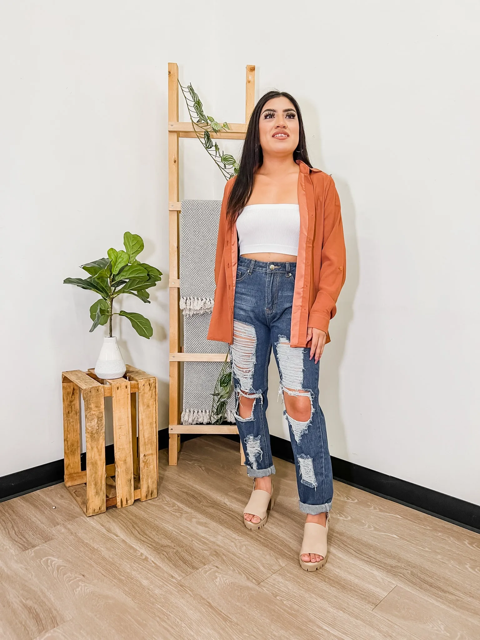 Dulce Collared Button Down Top
