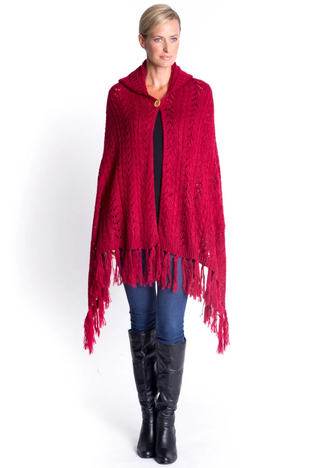 Hooded Gillet in Scarlet