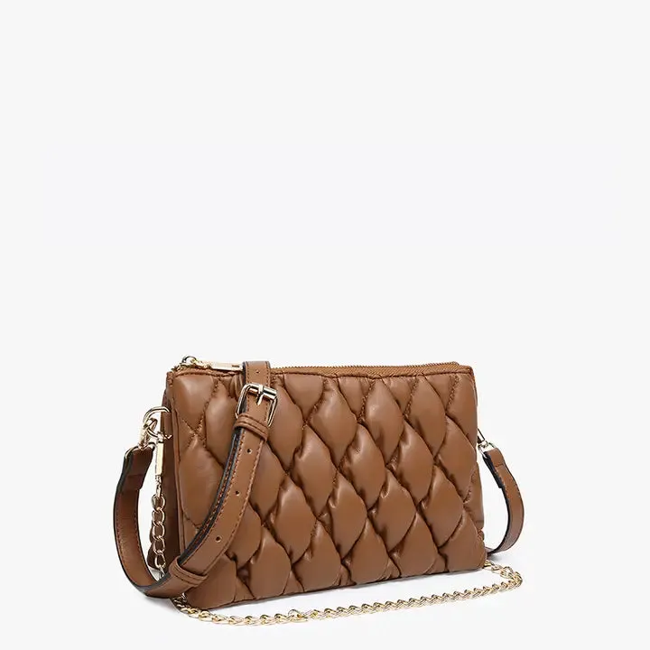 Izzy Quilted Puffer Crossbody with Chain