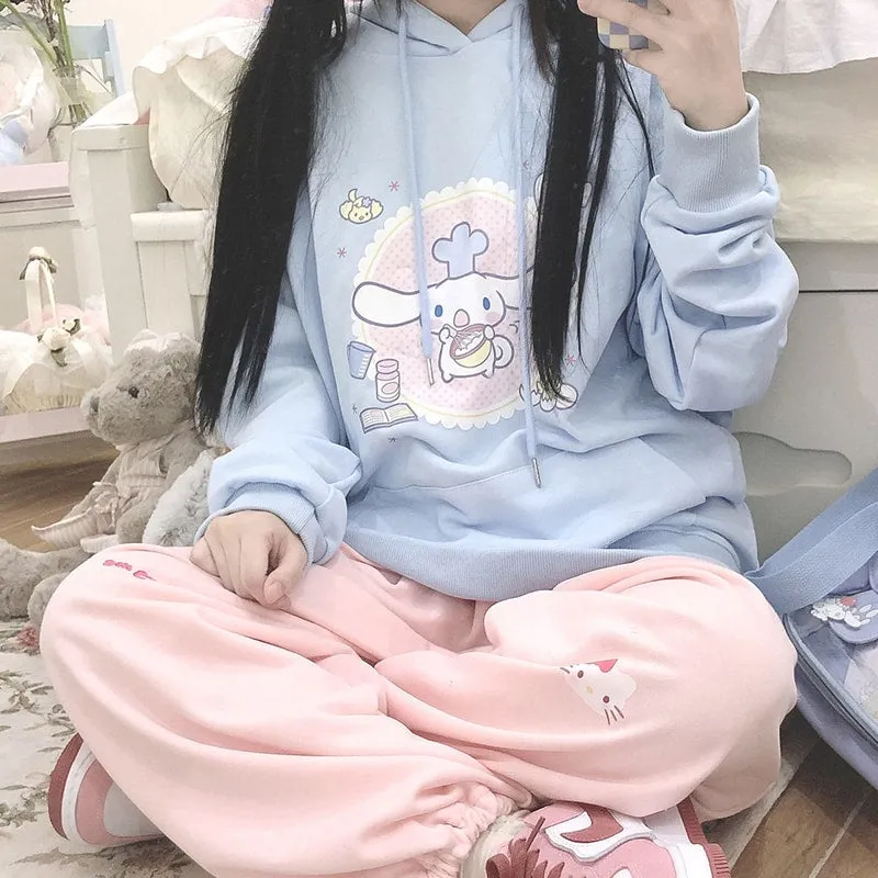 Kawaii Blue Harajuku Cinnamoroll Hoodie
