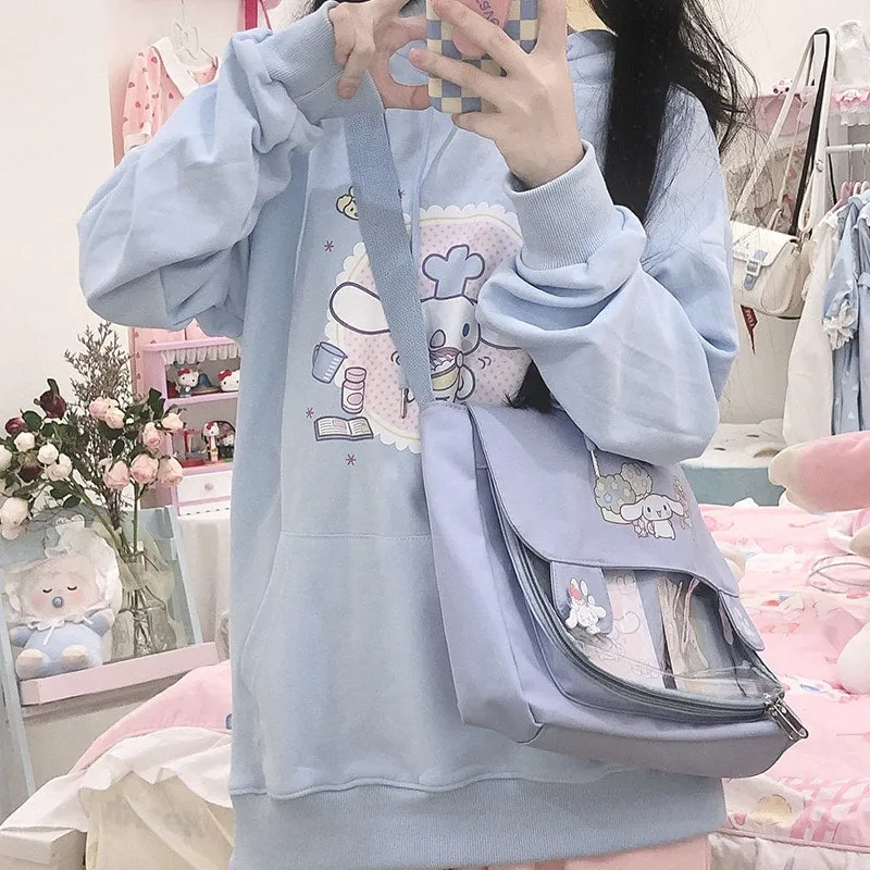 Kawaii Blue Harajuku Cinnamoroll Hoodie