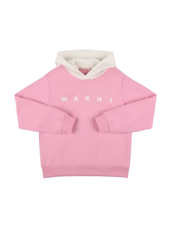 Marni Junior   Cotton hooded sweatshirt w/logo 
