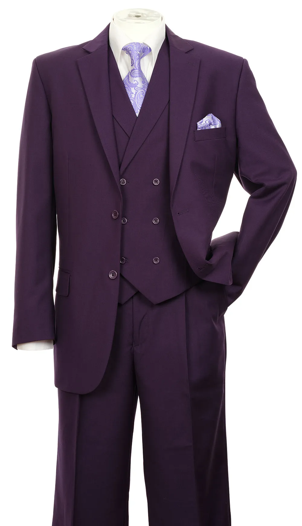 Milano Moda 5702v9-PUR Mens Suit