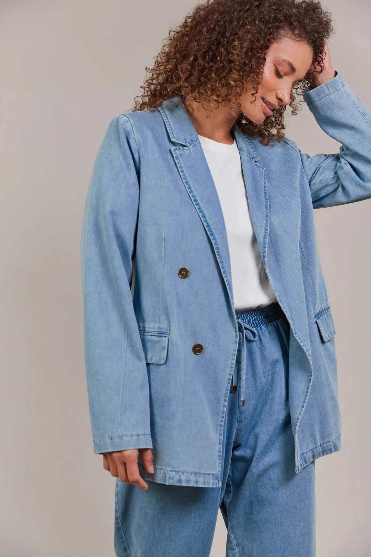 PEPI DENIM BLAZER - DENIM