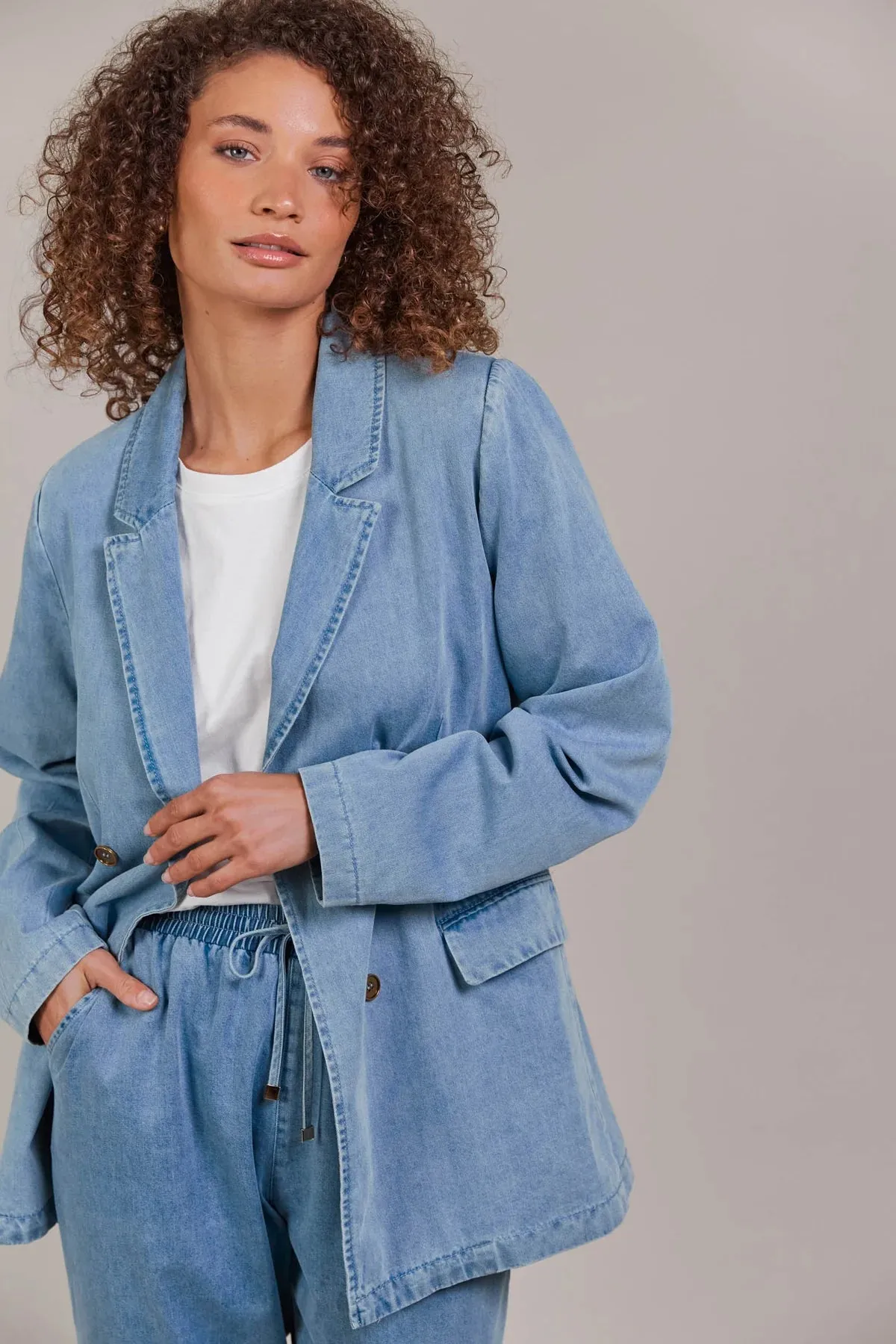 PEPI DENIM BLAZER - DENIM