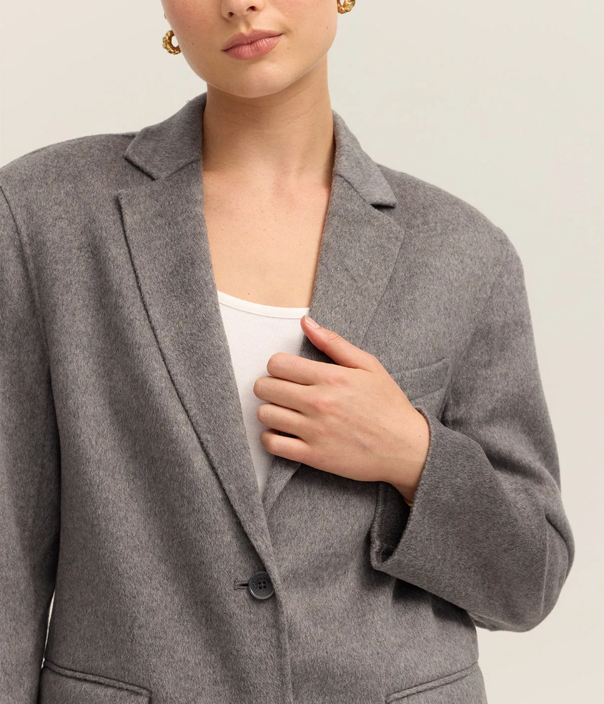 Quinn Blazer in Heather Grey Melange
