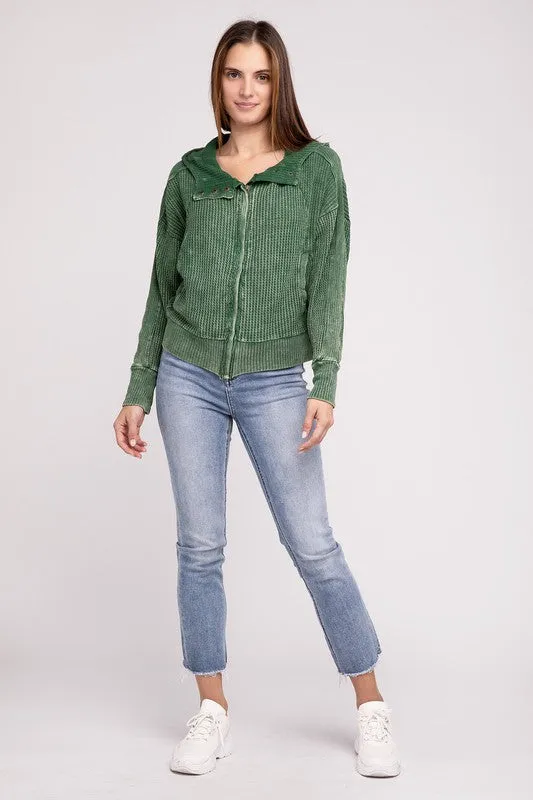 Waffle Hooded Jacket