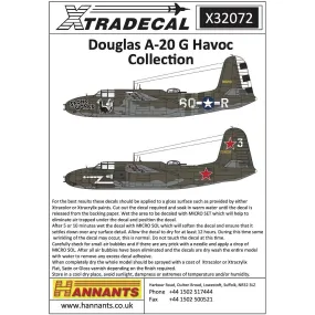 Xtradecal X32072 Douglas A-20G Havoc Collection Decals 1/32