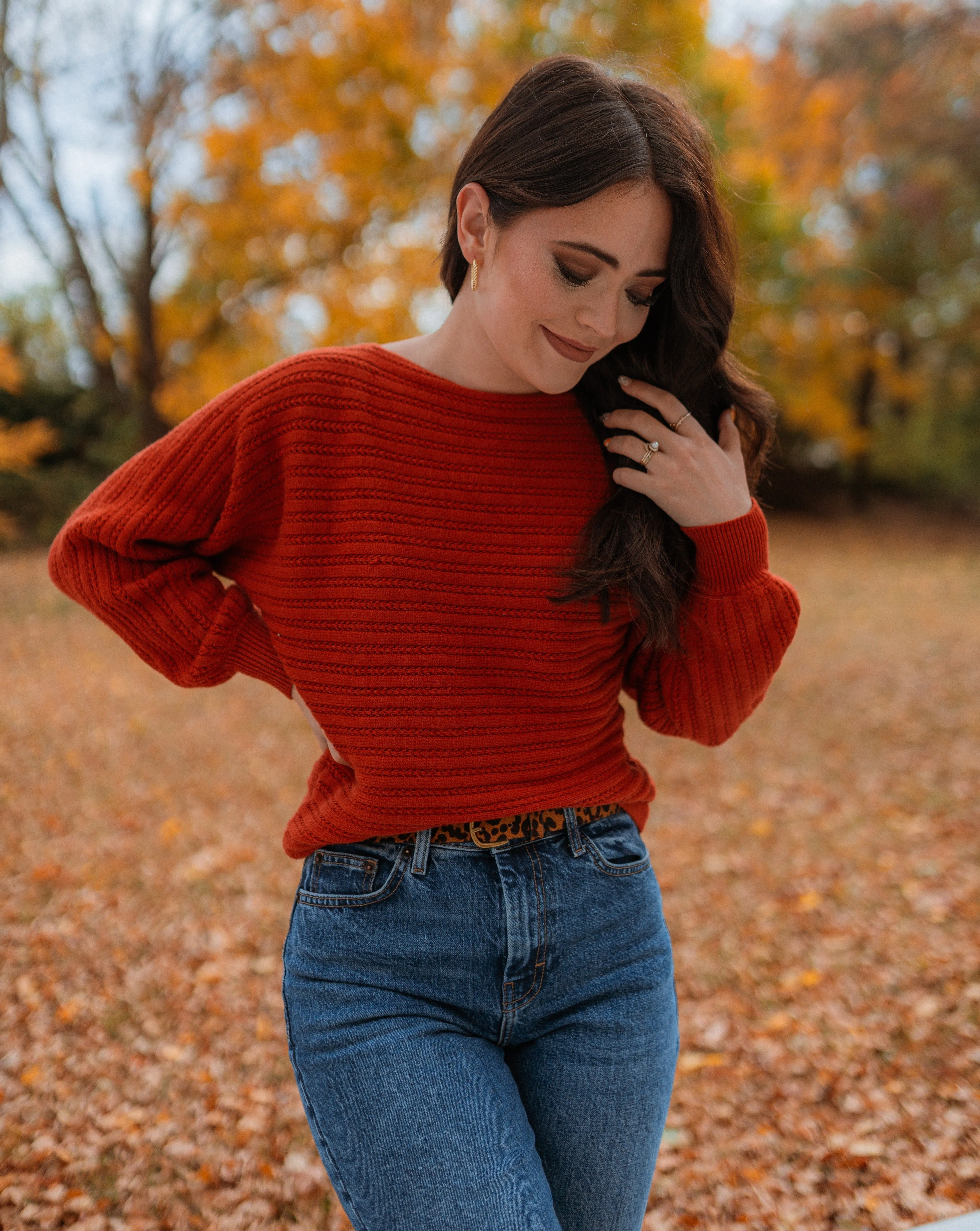 ZESICA Long Sleeve Crew Neck Cable Knit Loose Pullover Sweater